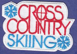 CROSS COUNTRY SKIING Iron On Embroidered Patch-Ski, Winter Sports, Words, Snow